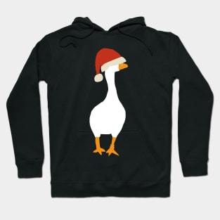 Minimal Abstract Christmas Goose Gamer in Santa Hat Hoodie